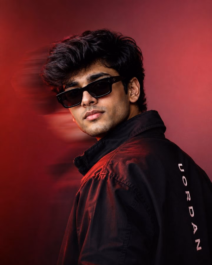 Preview for Red Light Portrait with Black Sunglasses