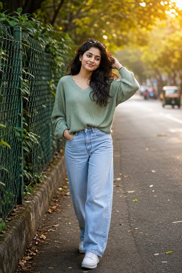 Preview for Green sweater street look